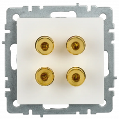 Аудиорозетка 4-местная IEK Brite РА10-БрБ белая &mdash; Multielectrika