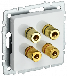 Аудиорозетка 4-местная IEK Brite РА10-БрБ белая &mdash; Multielectrika