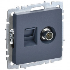 Розетка двойная TV+RJ45 кат.5E IEK Brite РТВ/РК12-БрМ маренго &mdash; Multielectrika