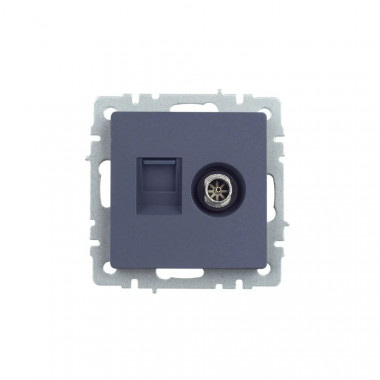 Розетка двойная TV+RJ45 кат.5E IEK Brite РТВ/РК12-БрМ маренго — Multielectrika