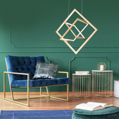 Подвесной светодиодный светильник в стиле минимализм 90224/3 золотой — Multielectrika