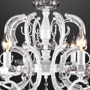 Подвесная люстра с хрусталем 10107/8 белый — Multielectrika