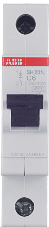 Автомат однополюсный ABB SH201L C6 2CDS241001R0064 фото 7 — Multielectrika