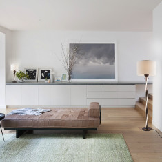 Напольный светодиодный светильник с тканевым абажуром 990 белый / коричневый &mdash; Multielectrika