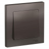 Выключатель одноклавишный Schneider Electric Atlas Design в сборе с рамкой, мокко