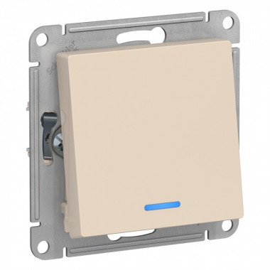 Переключатель одноклавишный Schneider Electric Atlas Design с подсветкой, бежевый — Multielectrika