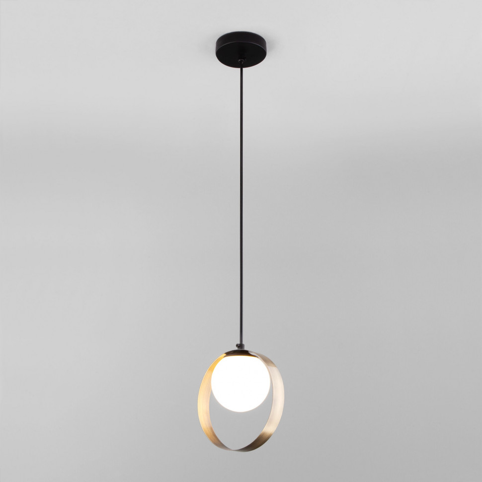 Подвесной светильник со стеклянным плафоном 50205/1 черный/бронза фото 1 &mdash; Multielectrika