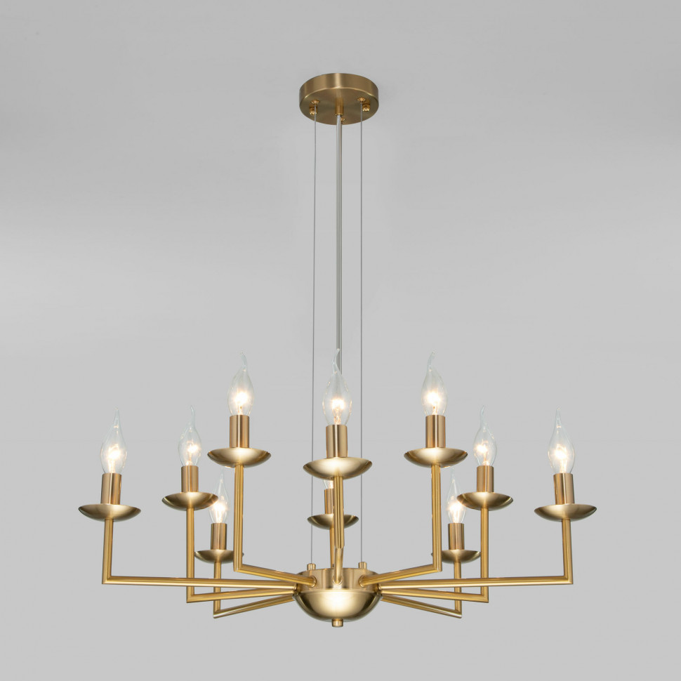 Классическая подвесная люстра 60150/10 латунь фото 1 — Multielectrika