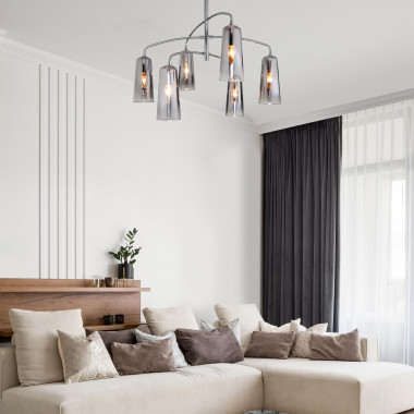 Потолочная люстра со стеклянными плафонами 70137/6 хром — Multielectrika