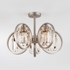 Потолочная люстра с хрусталем 10095/5 сатин-никель &mdash; Multielectrika