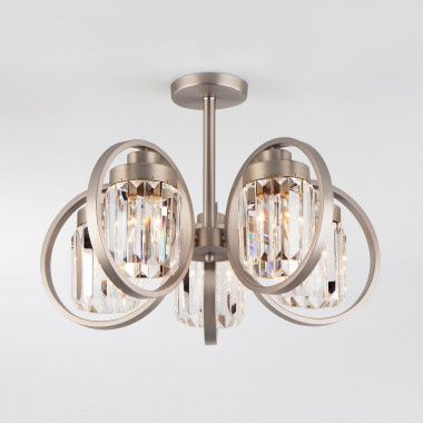 Потолочная люстра с хрусталем 10095/5 сатин-никель — Multielectrika