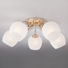 Потолочный светильник со стеклянными плафонами 30138/5 золото &mdash; Multielectrika