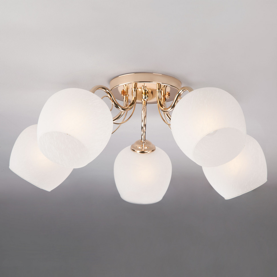 Потолочный светильник со стеклянными плафонами 30138/5 золото фото 1 — Multielectrika