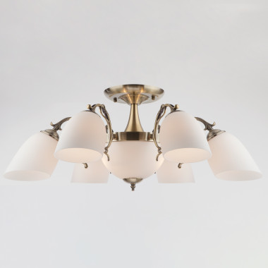 Люстра потолочная с плафонами 22010/6+2 античная бронза — Multielectrika