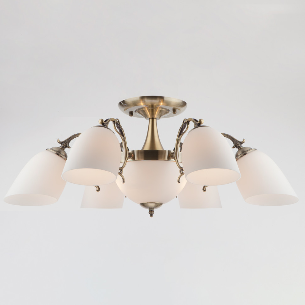 Люстра потолочная с плафонами 22010/6+2 античная бронза фото 1 — Multielectrika