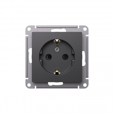 Розетка силовая Systeme Electric AtlasDesign со шторками, 16А, базальт — Multielectrika