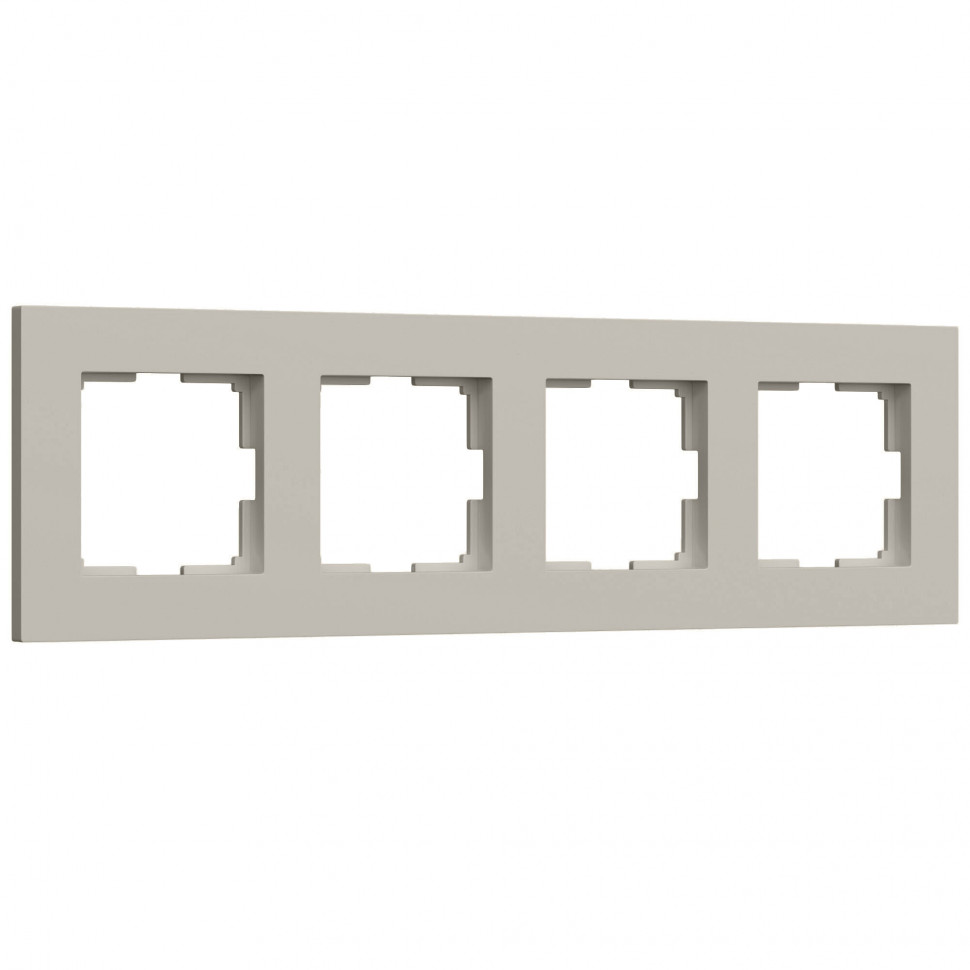 Рамка на 4 поста Slab дымчатый софт W0042917 фото 1 &mdash; Multielectrika