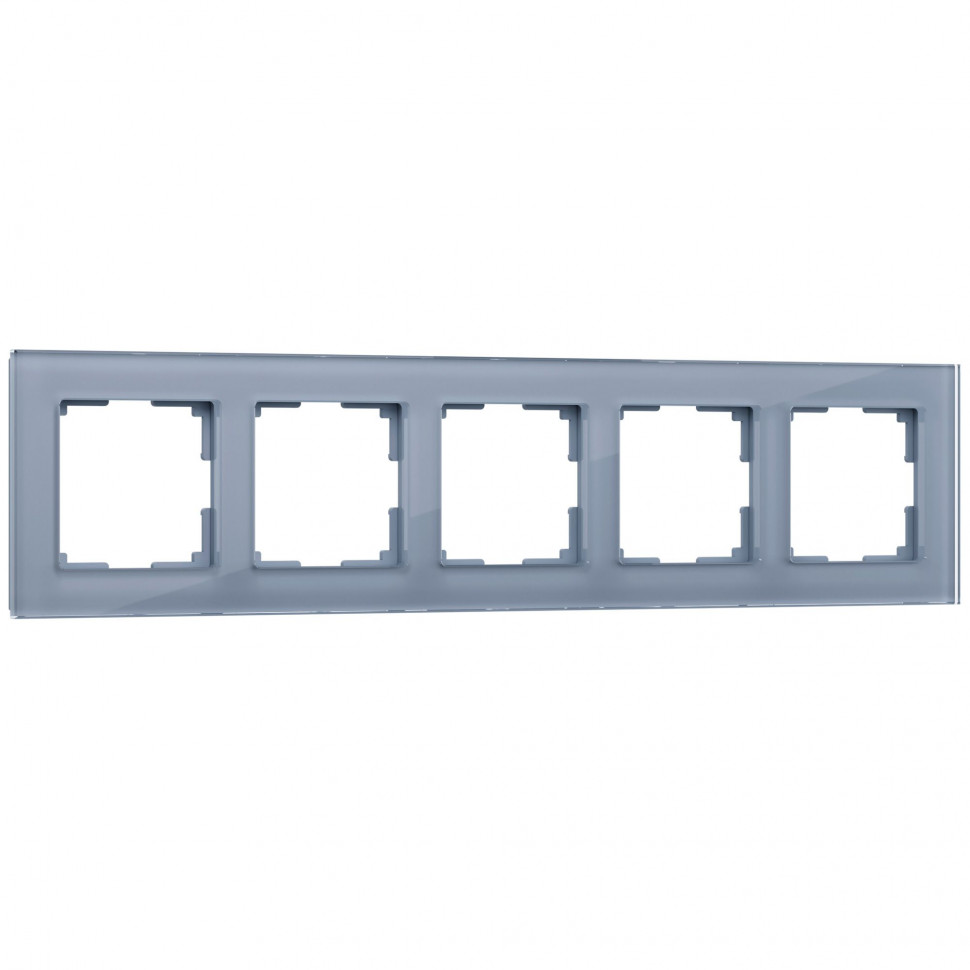 Рамка на 5 постов (серый,стекло) W0051115 фото 1 — Multielectrika