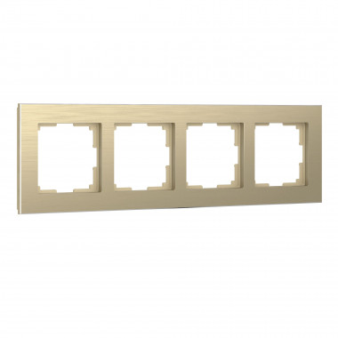 Рамка из металла на 4 поста Аluminium шампань алюминий W0041711 — Multielectrika