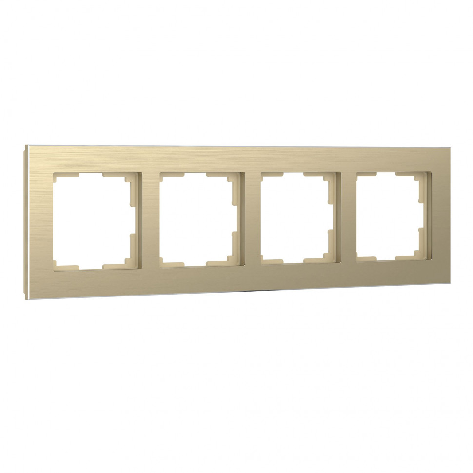 Рамка из металла на 4 поста Аluminium шампань алюминий W0041711 фото 1 &mdash; Multielectrika