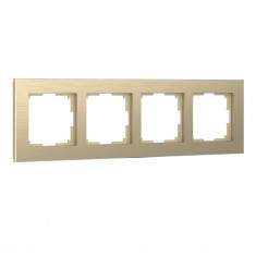 Рамка из металла на 4 поста Аluminium шампань алюминий W0041711 &mdash; Multielectrika