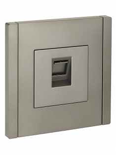 IEK FORTE&amp;PIANO Розетка компьютерная RJ45 кат.5E FP532 сталь, FP-K10-1-K46 &mdash; Multielectrika