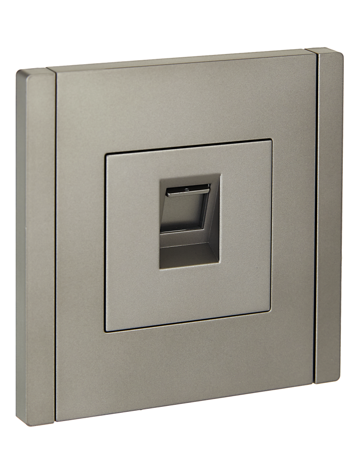 IEK FORTE&PIANO Розетка компьютерная RJ45 кат.5E FP532 сталь, FP-K10-1-K46 фото 1 &mdash; Multielectrika
