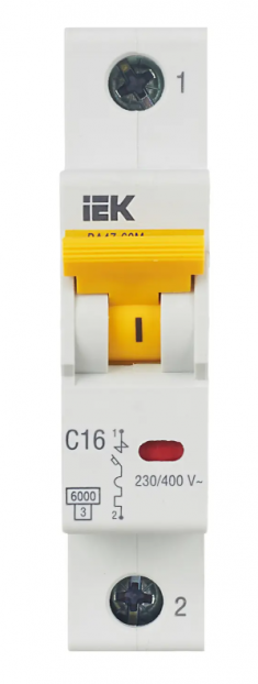Автоматический выключатель ВА 47-60M 1Р 16А 6 кА характеристика С IEK MVA31-1-016-C &mdash; Multielectrika