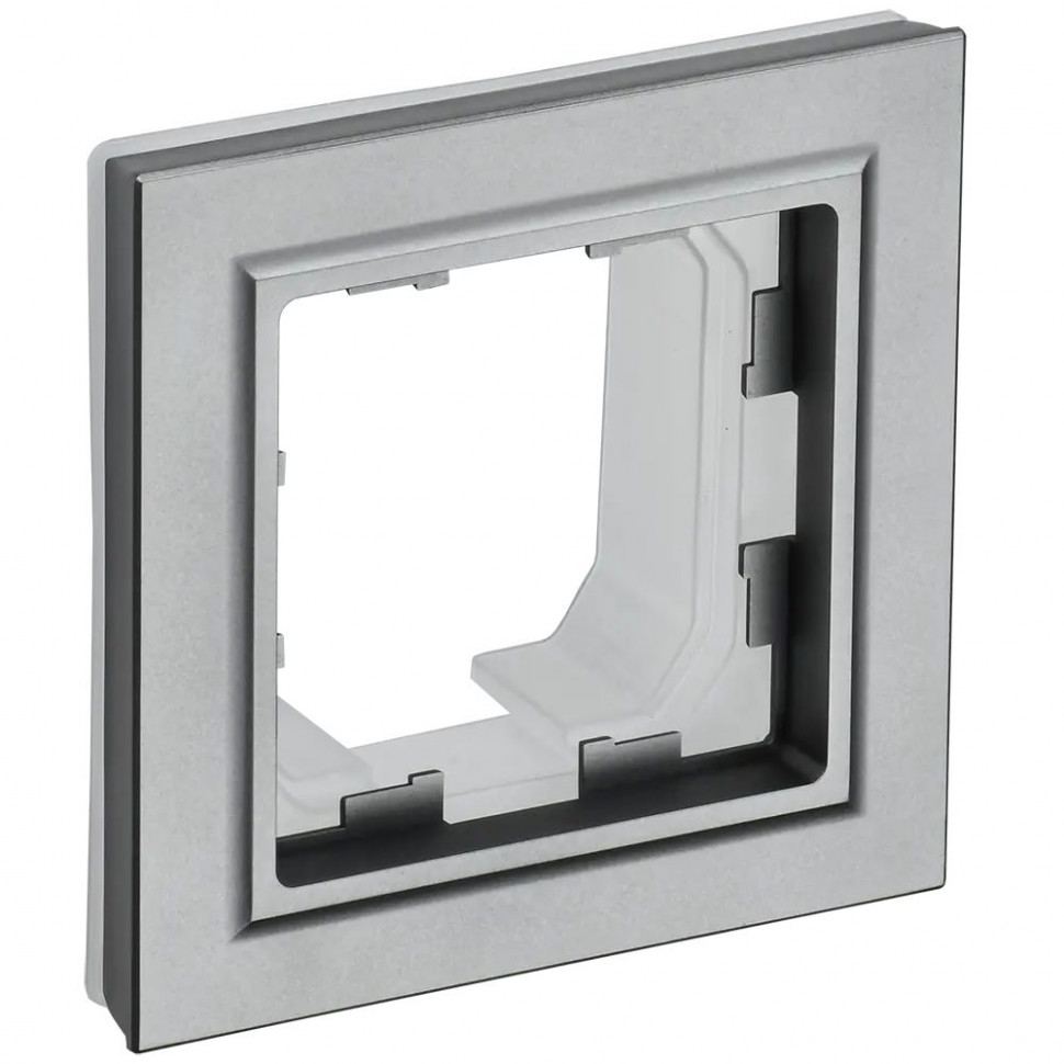 Рамка на 1 пост IP44 IEK Brite РУ-1-БрС-44 сталь фото 1 — Multielectrika