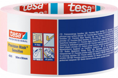 Малярная лента Tesa для деликатных поверхностей, 30 мм х 50 м розовая — Multielectrika