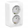 Розетка двойная Systeme Electric Blanca со шторками, белая 16А