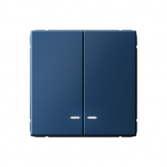 Выключатель двухклавишный Systeme Electric ArtGallery с подсветкой, 10АХ, аквамарин &mdash; Multielectrika