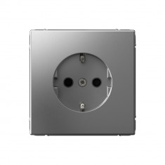 Розетка силовая Systeme Electric ArtGallery со шторками, 16А, сталь &mdash; Multielectrika