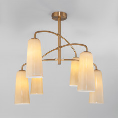 Потолочная люстра со стеклянными плафонами 70137/6 латунь &mdash; Multielectrika