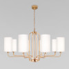 Подвесная люстра с тканевыми абажурами 60128/8 золото фото 1 — Multielectrika