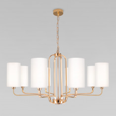 Подвесная люстра с тканевыми абажурами 60128/8 золото &mdash; Multielectrika