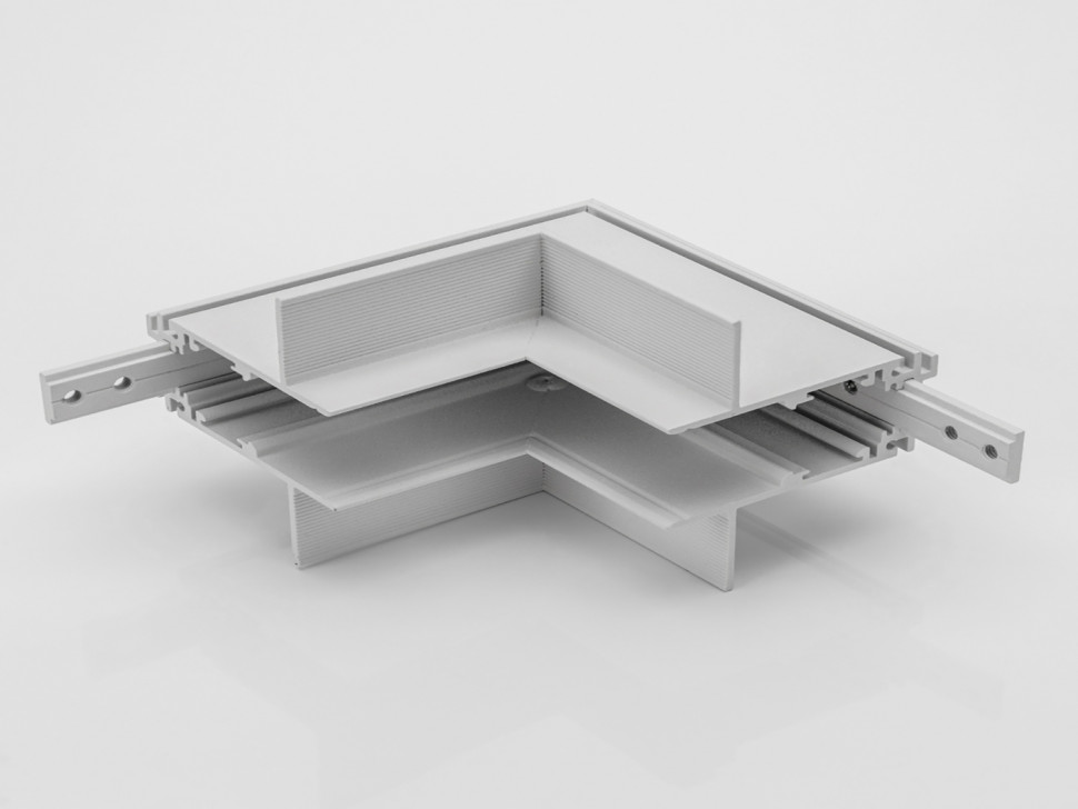 SY-LINK-INT-T1-WH, коннектор угловой внутр.для встраиваемого глубокого шинопровода под гипс, белый фото 1 — Multielectrika