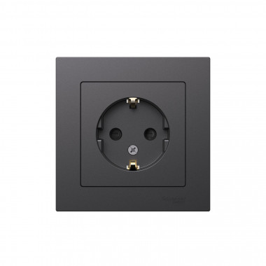 Розетка силовая Systeme Electric AtlasDesign со шторками, в сборе, 16А, базальт — Multielectrika