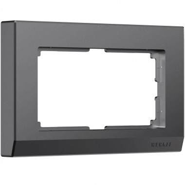 Рамка из поликарбоната для двойной розетки Stark графит матовый W0081864 &mdash; Multielectrika