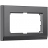 Рамка из поликарбоната для двойной розетки Stark графит матовый W0081864