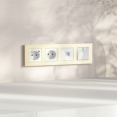 W0042911/ Рамка на 4 поста Slab (шампань софт) W0042911 &mdash; Multielectrika