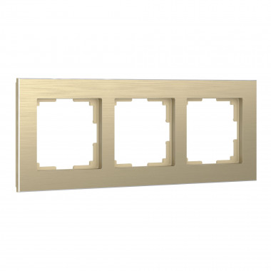 Рамка из металла на 3 поста Аluminium шампань алюминий W0031711 — Multielectrika