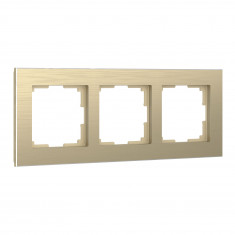 Рамка из металла на 3 поста Аluminium шампань алюминий W0031711 &mdash; Multielectrika