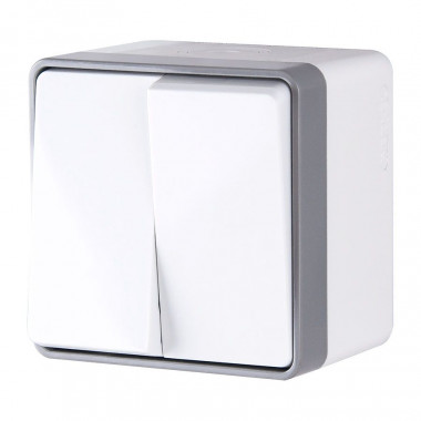 Выключатель двухклавишный влагозащищенный Gallant белый WL15-03-02 &mdash; Multielectrika