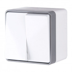 Выключатель двухклавишный влагозащищенный Gallant белый WL15-03-02 &mdash; Multielectrika