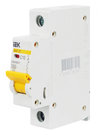 Автоматический выключатель ВА47-29 1Р 10А 4,5кА характеристика С IEK MVA20-1-010-C — Multielectrika