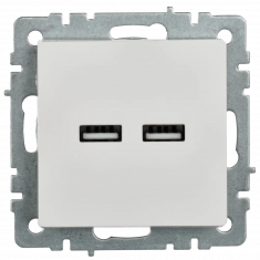 Розетка USB A+A 5В 3,1А IEK Brite РЮ10-1-БрБ белая &mdash; Multielectrika