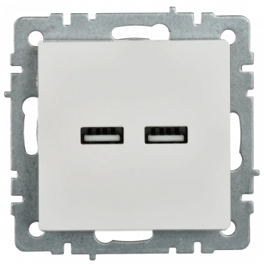 Розетка USB A+A 5В 3,1А IEK Brite РЮ10-1-БрБ белая — Multielectrika