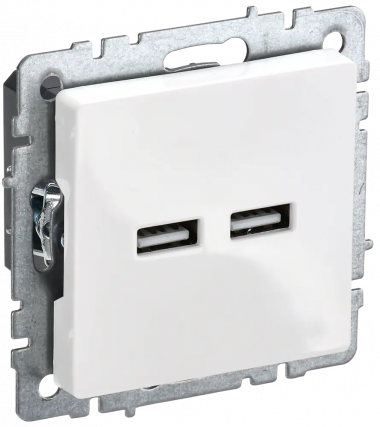 Розетка USB A+A 5В 3,1А IEK Brite РЮ10-1-БрБ белая — Multielectrika