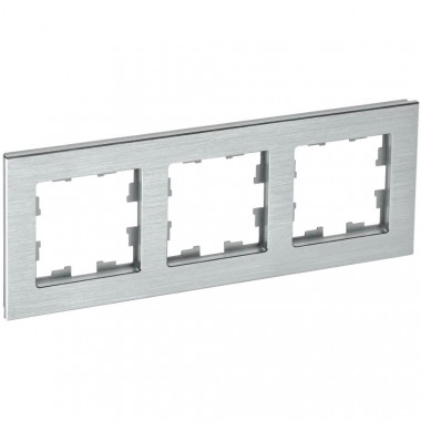 Рамка на 3 поста IEK Brite РУ-3-1-БрА металл алюминий — Multielectrika